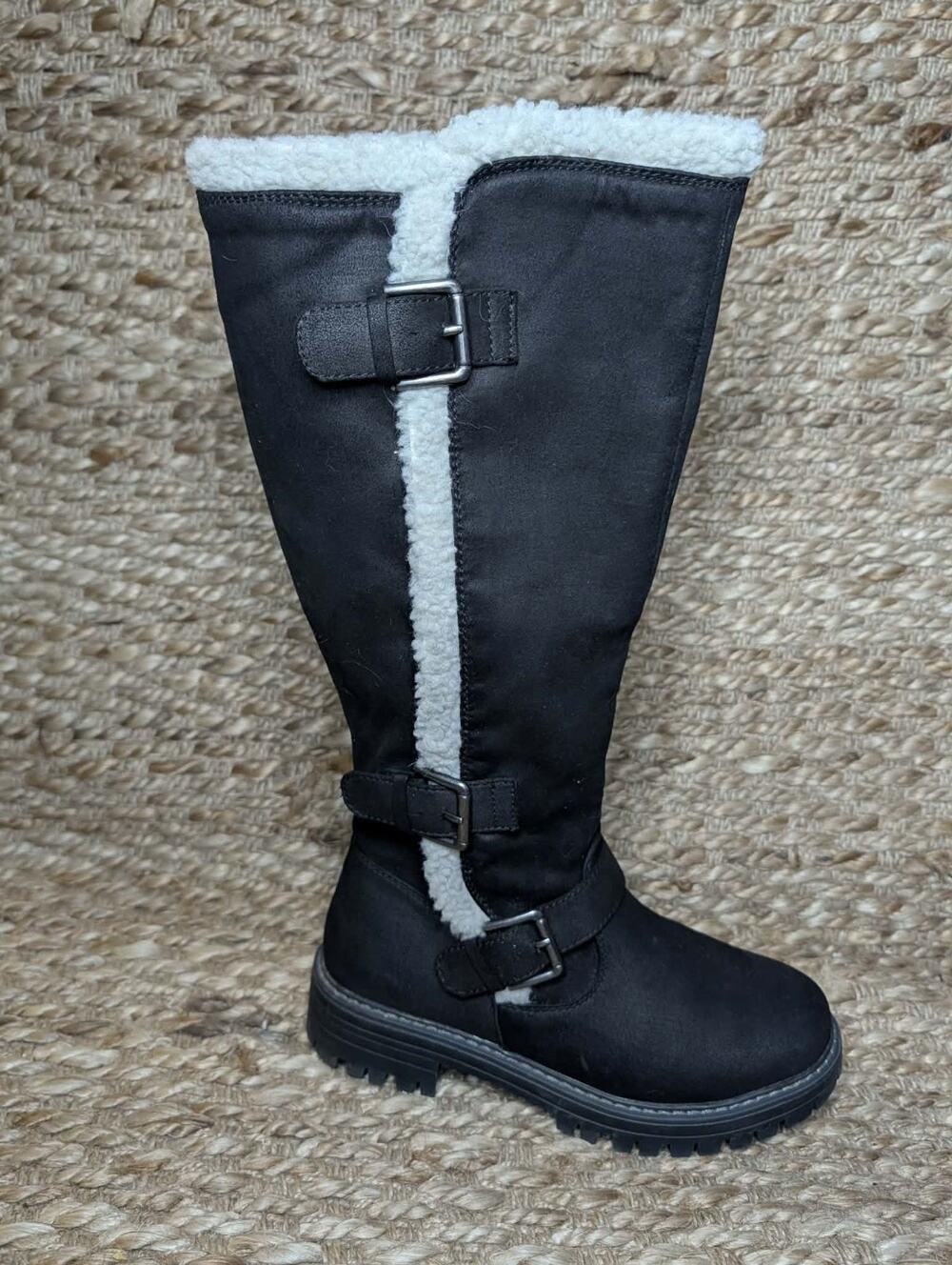 Cilffs By White Mountain Womens Merritt Casual Shaft Boots Black Size 6 W Biker